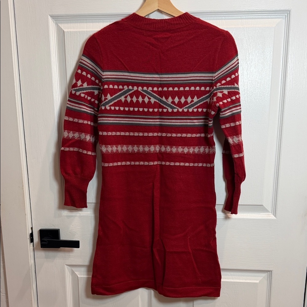 Free People Rich Red Knit Sweater dress - Picture 3 of 5